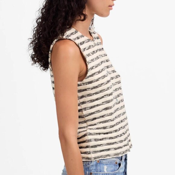 Madewell Crewneck Button Front Sweater Vest Stripe Size XS NWT - Picture 3 of 9
